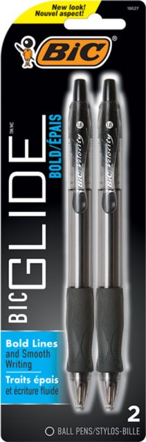1.6mm ballpoint creates bold, vivid lines.  Easy glide ink for smooth writing.   Comfortable grip.  Black Ink, 2-pk.