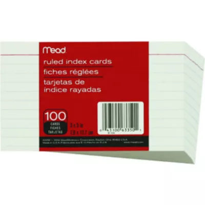 INDEXCARD 100CT 3x5" RULED - New (SKU: 8392816)